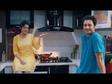 Load and play video in Gallery viewer, Bharat 5G Music 90 - Voice Enabled Smart Auto Clean Chimney (In-built Bluetooth, 90cm, 1600 m3h, 11° Baffle Filter)
